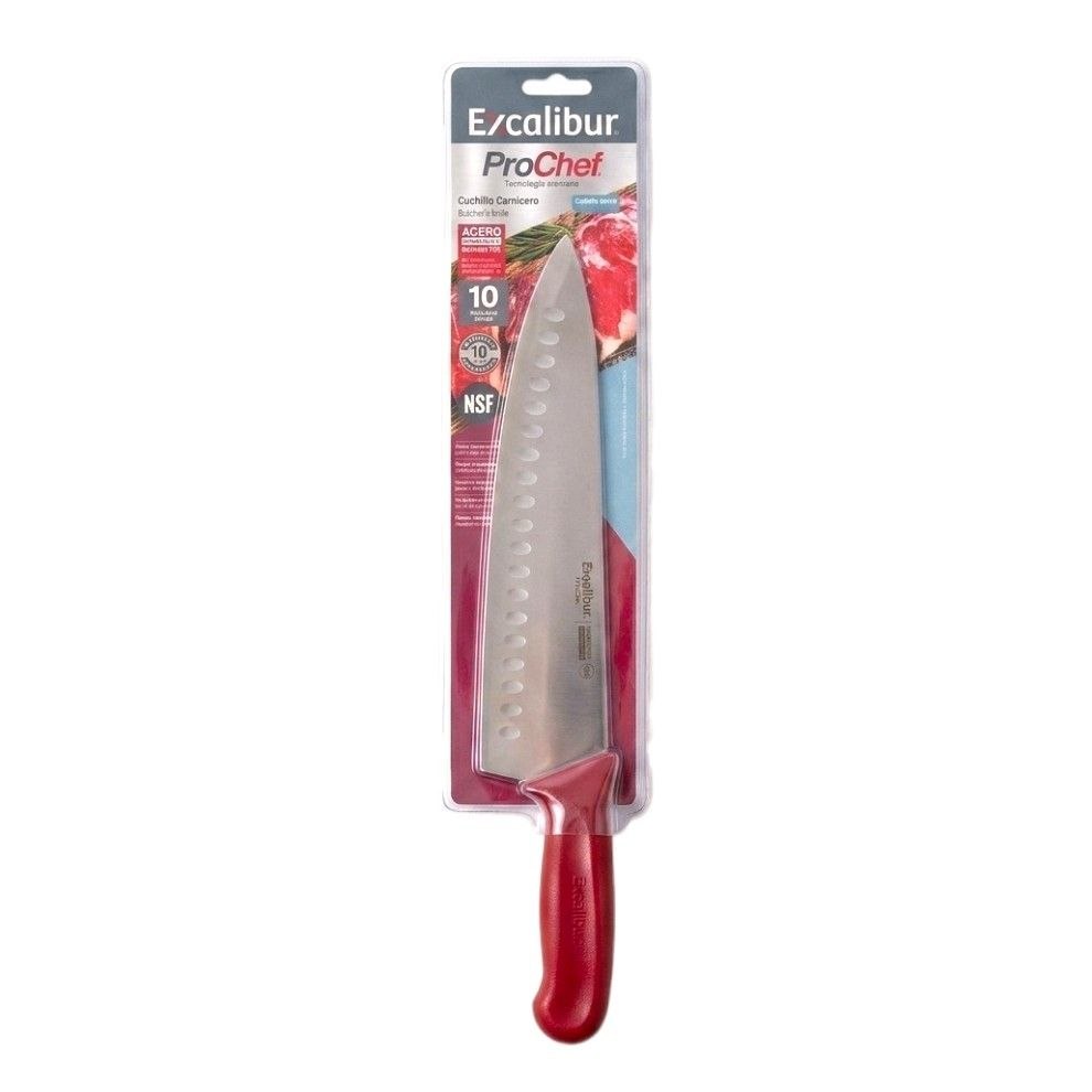 CUCHILLO CARNICERO CON ALVEOLOS ANTIADHERENTES EXCALIBUR 25CM