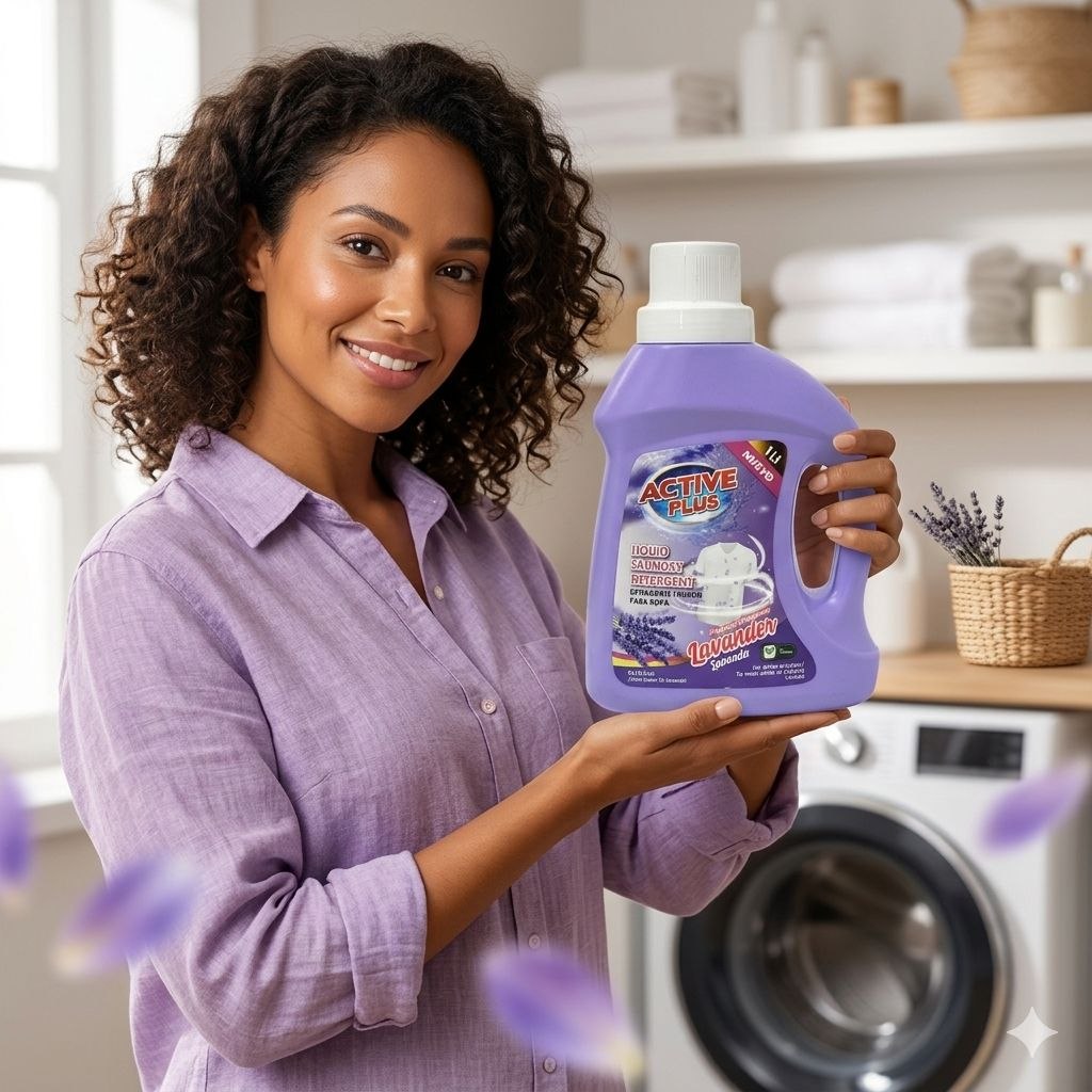 DETERGENTE LIQUIDO CONCENTRADO CON AROMA A LAVANDA ACTIVE PLUS 1L