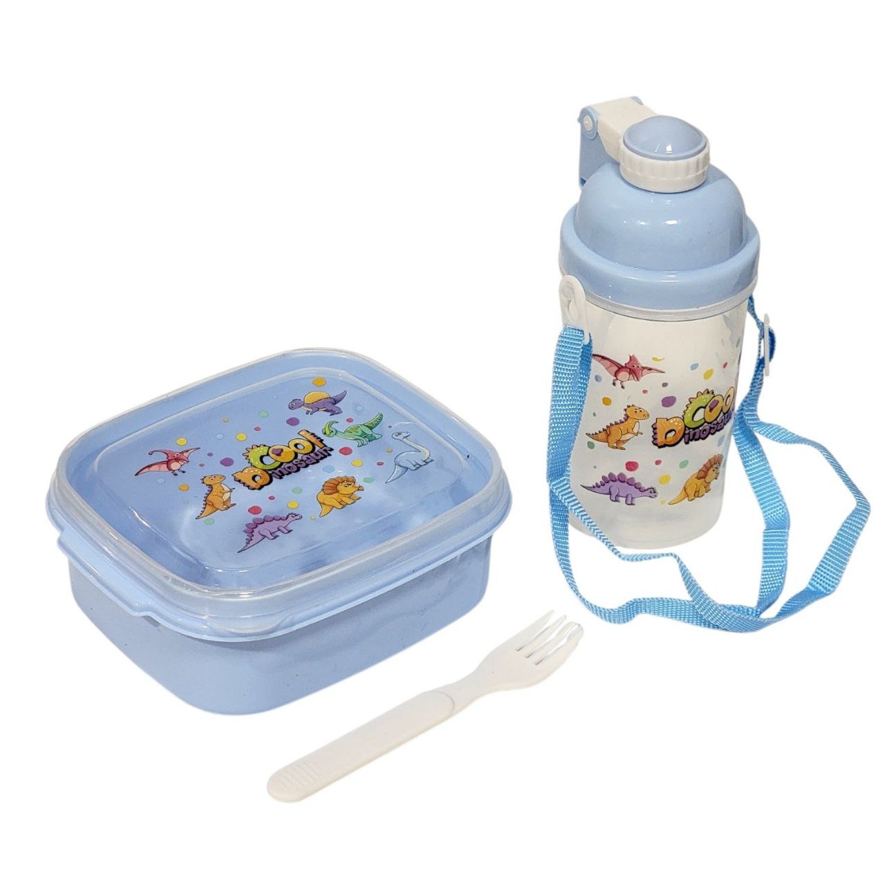 LONCHERA PANA CON VASO CON CORREA Y CUBIERTO INFANTIL BENELI HOME 6X16X13CM