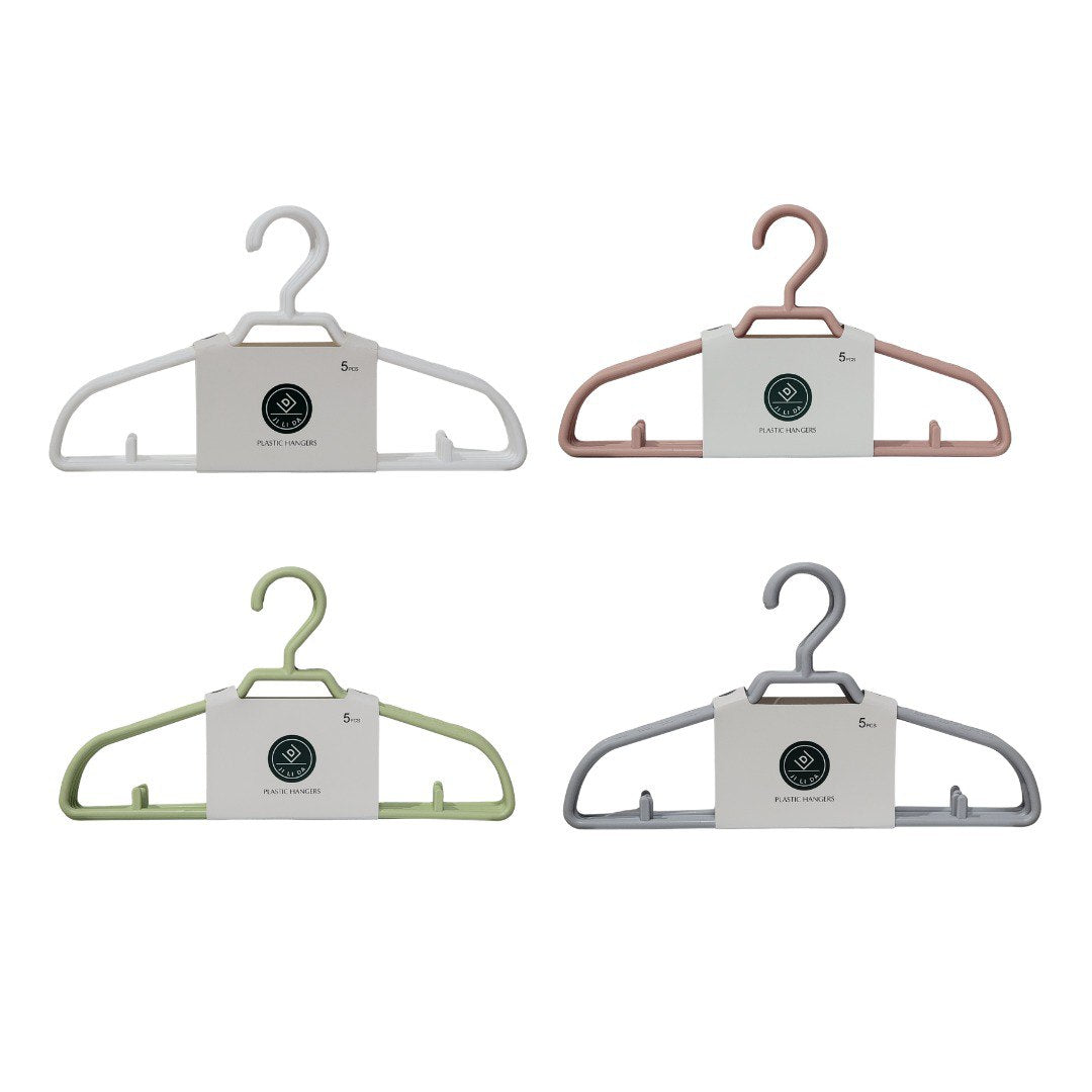 SET DE GANCHOS PARA ROPA PLATICOS 5PCS WONDER JILADA 23X43