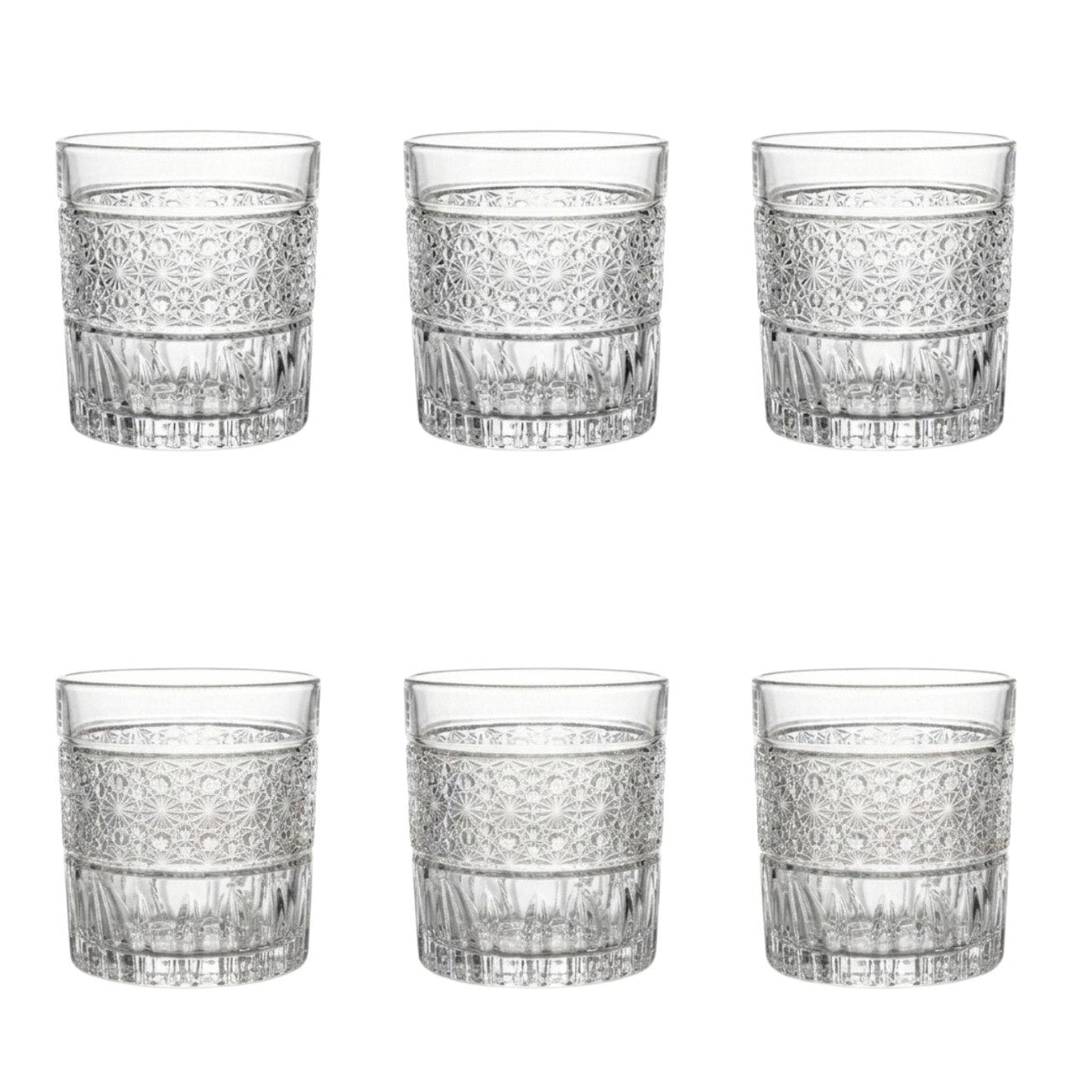 SET DE VASOS DE CRISTAL CON ACABADO DE LUJO ELEGANTE COLECCION JX 6PCS BENELI HOME