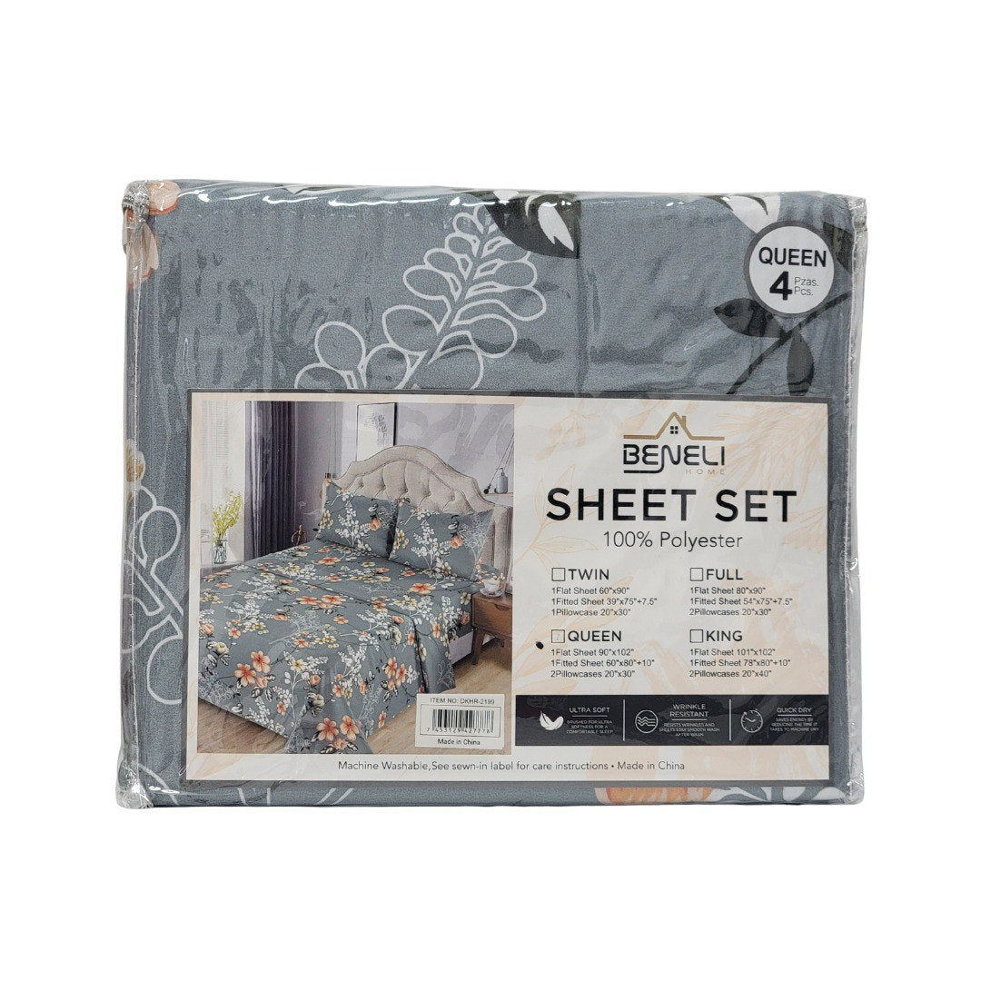 JUEGO DE CAMA ELEGANTE QUEEN 4PCS BENELI HOME