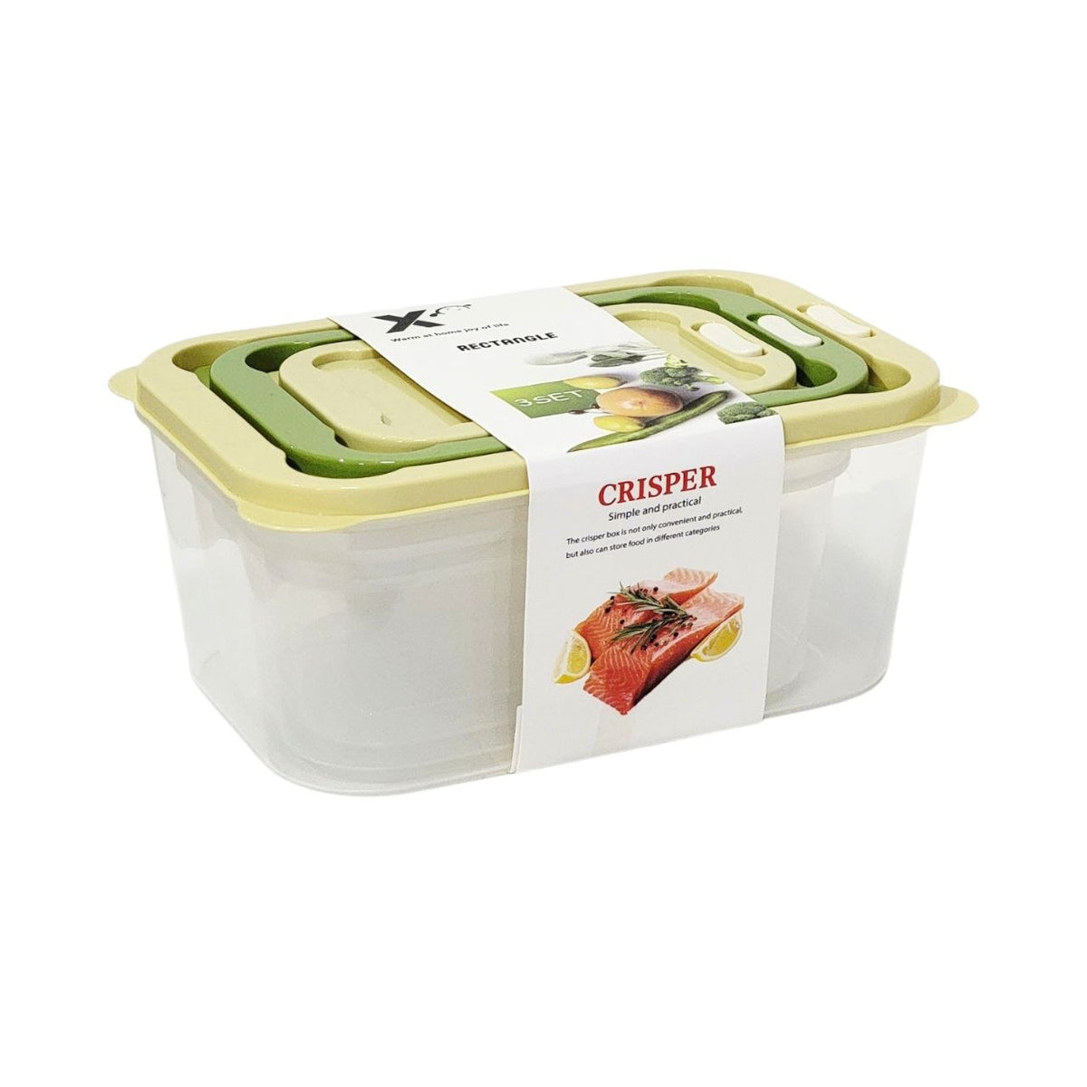 SET DE RECIPIENTES PANAS PARA ALIMENTOS HERMETICOS APILABLES 3PCS BENELI HOME