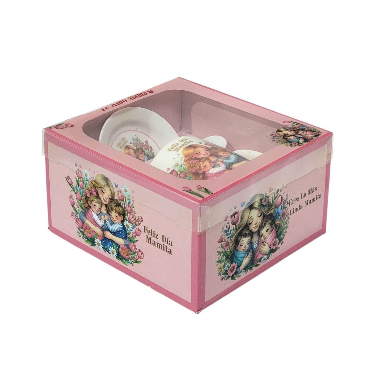 SET DE TAZA DE REGALO PARA DIA DE LA MADRE CON PLATO Y CUCHARA