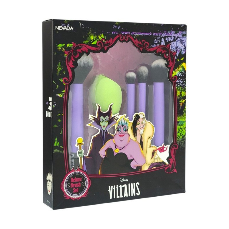 SET DE BROCHAS DE MAQUILLAJE DE DISNEY VILLAINS 5PCS NEVADA