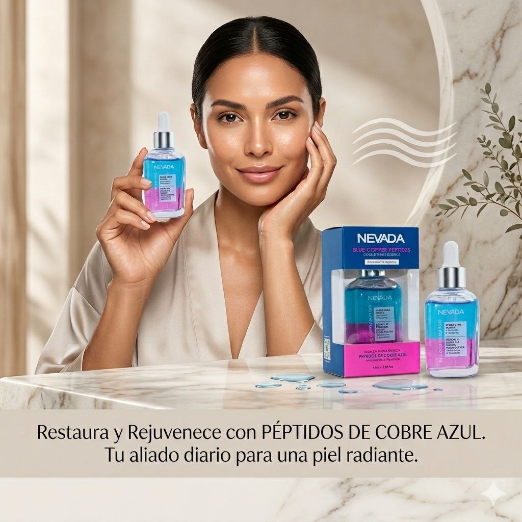 SUERO FACIAL ANTIOXIDANTE REPARADOR DE PEPTIDOS DE COBRE AZUL NEVADA 45ML