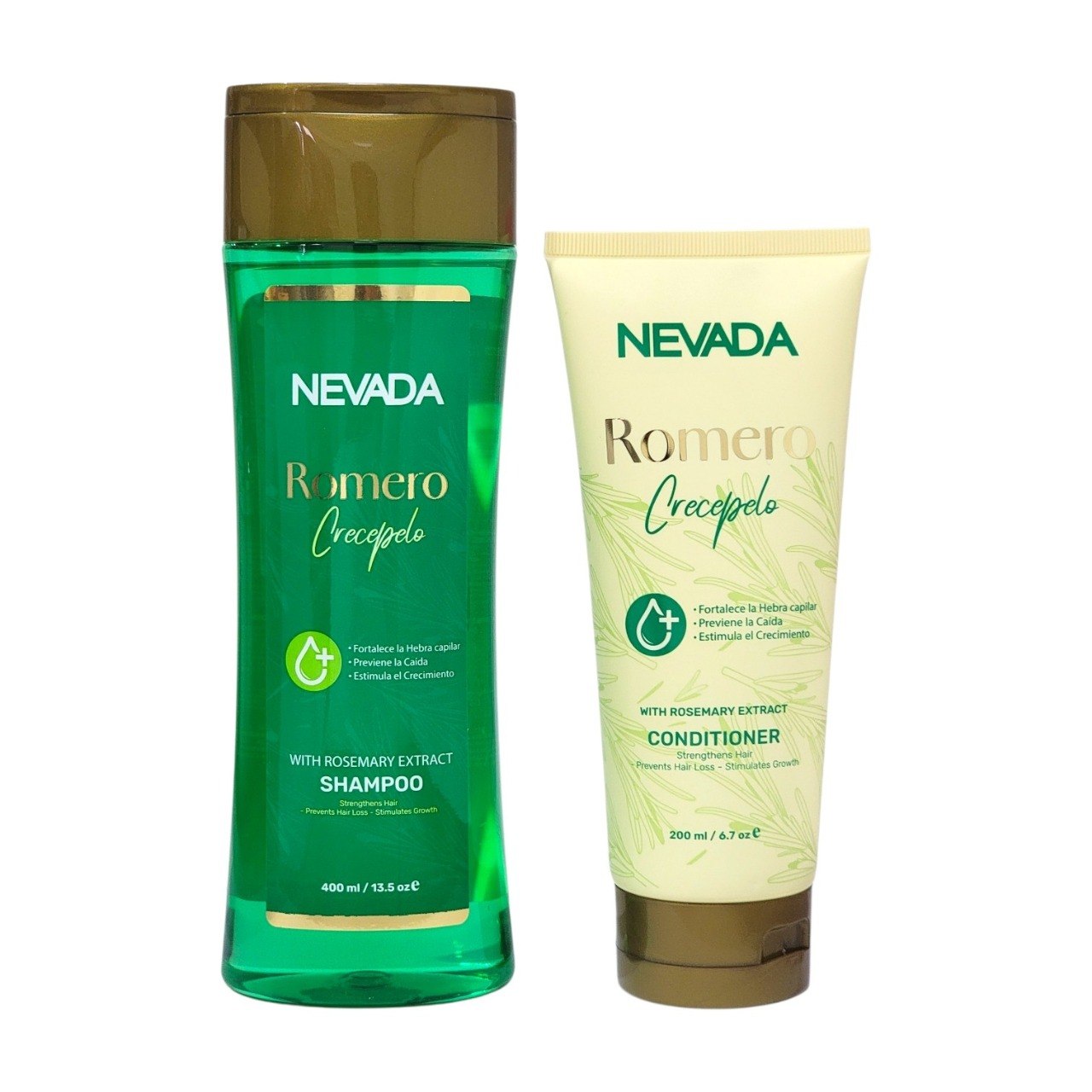 SET DE SHAMPOO Y ACONDICIONADOR ANTICAIDA CON EXTRACTO NATURAL DE ROMERO 2PCS NEVADA