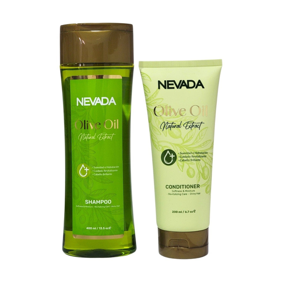 SET DE SHAMPOO Y ACONDICIONADOR HIDRATANTES CON EXTRACTO NATURAL DE ACEITE DE OLIVA 2PCS NEVADA