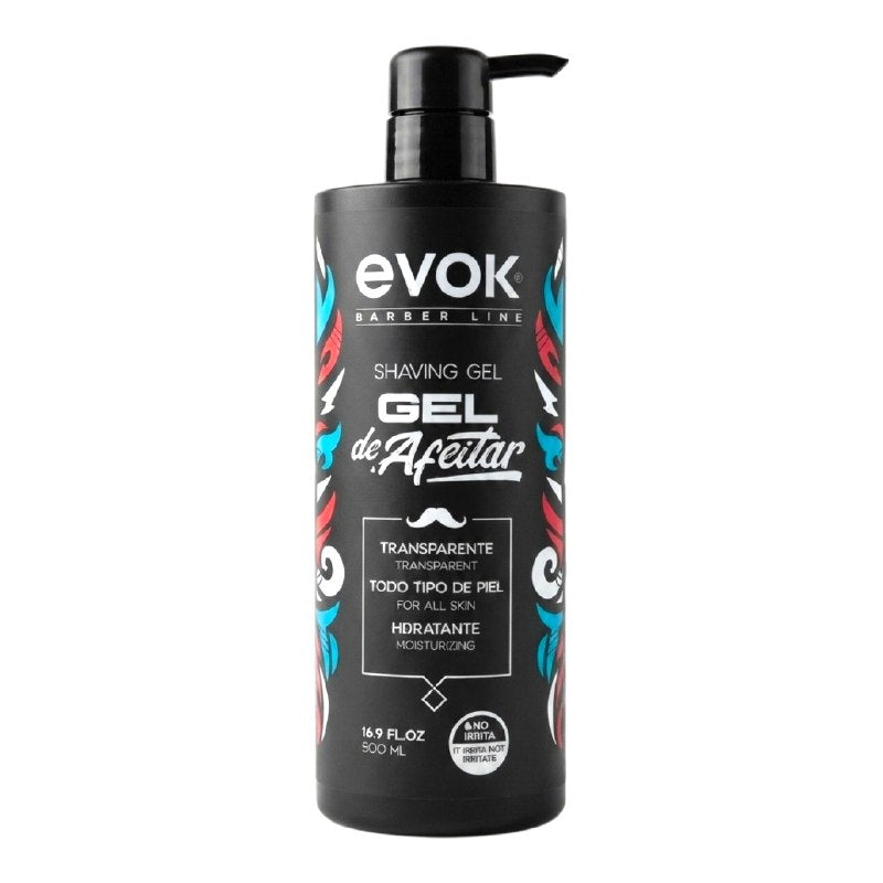 GEL DE AFEITAR PREMIUM FÓRMULA DE ALTO DESLIZAMIENTO CON EFECTO DE FRESCURA, SUAVIDAD Y CONFORT EVOK 500 ML