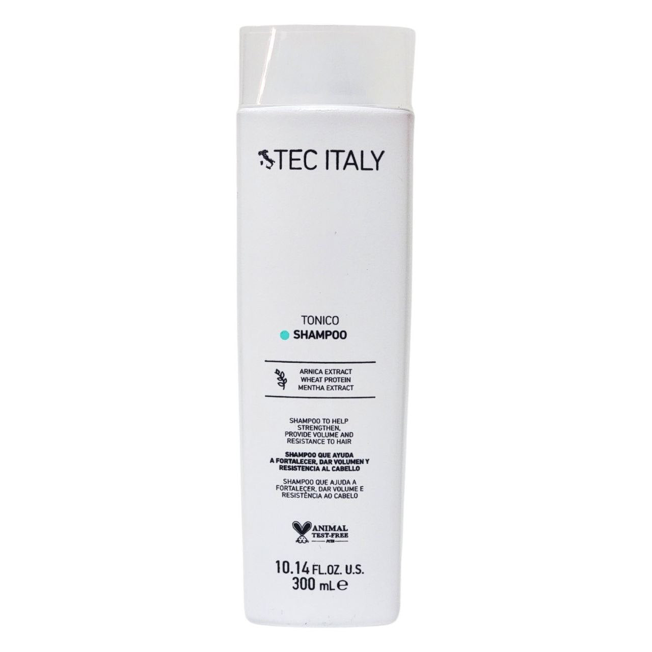 SHAMPOO TONICO FORTALECEDOR Y VOLUMINIZADOR CON EXTRACTO DE ARNICA Y MENTA Y PROTEINA DE TRIGO TEC ITALY 300ML