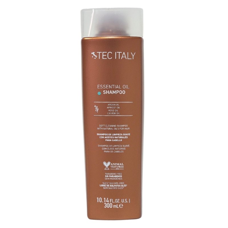SHAMPOO NUTRITIVO CON ACEITE DE ARGAN ALBARICOQUE ROSA Y RICINO TEC ITALY 300ML