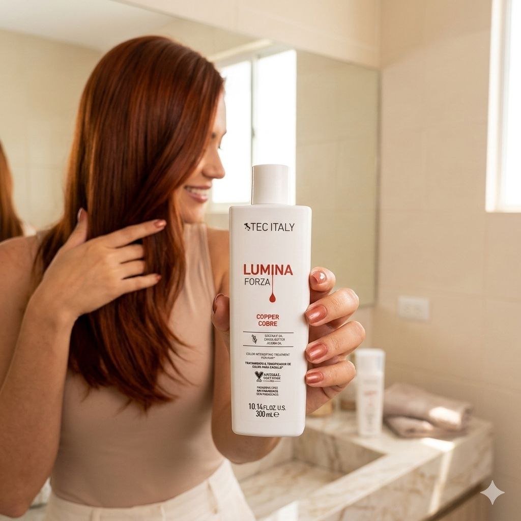 MASCARILLA PARA EL CABELLO REVITALIZANTE DE COLOR COBRE TEC ITALY 300ML