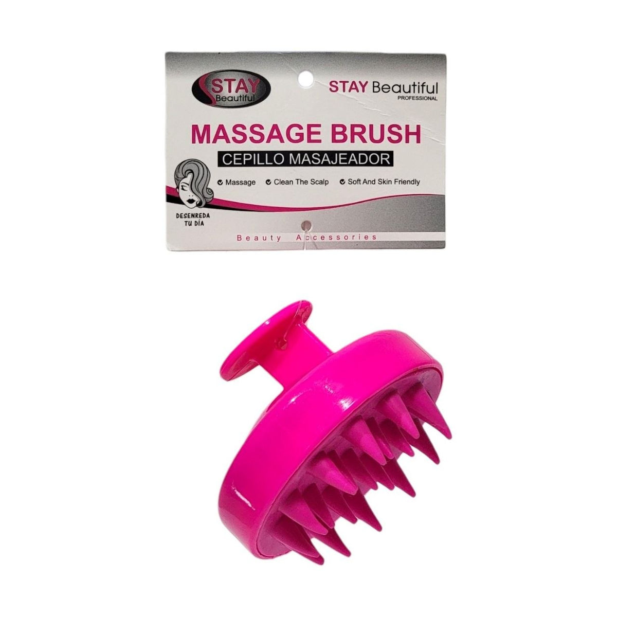 CEPILLO MASAJEADOR PARA EL CABELLO DE SILICONA STAY BEAUTIFUL