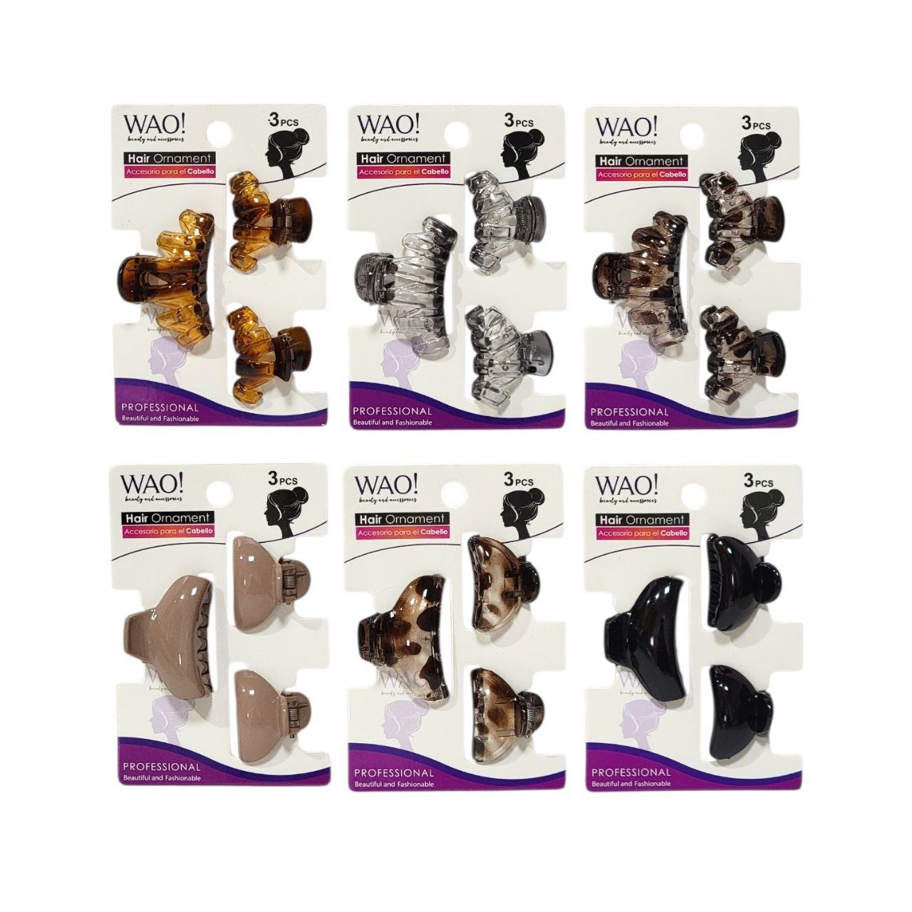 GANCHO PARA EL CABELLO DE AGARRE FIRME 3PCS WAO! 4CM,3CM X 2PCS