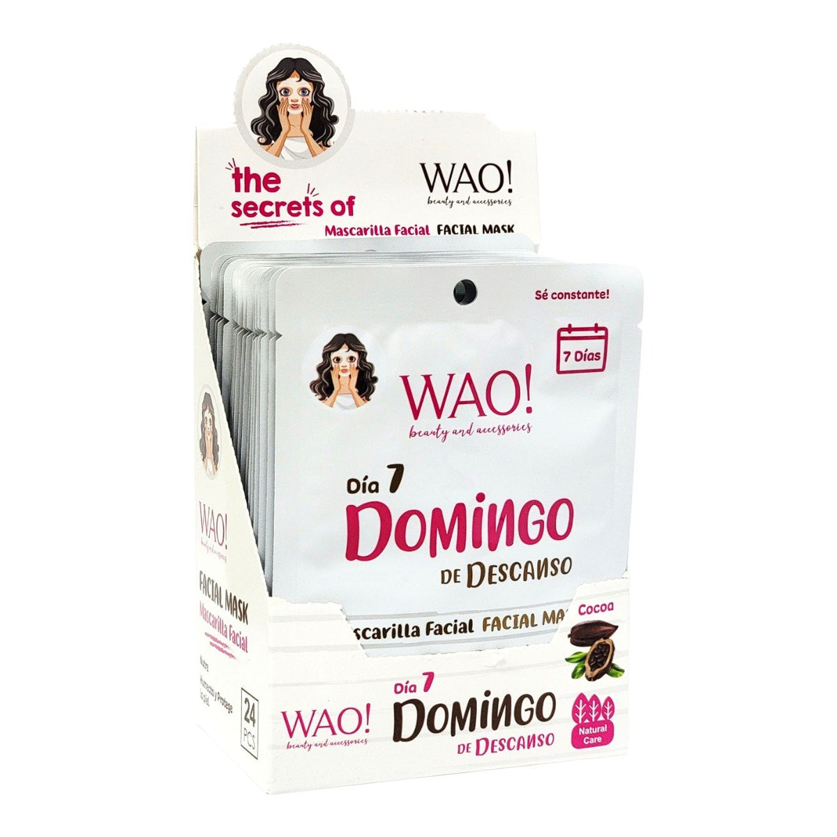 MASCARILLA FACIAL DIA 7 DOMINGO DE DESCANSO DE COCO NUTRITIVA WAO! 25G
