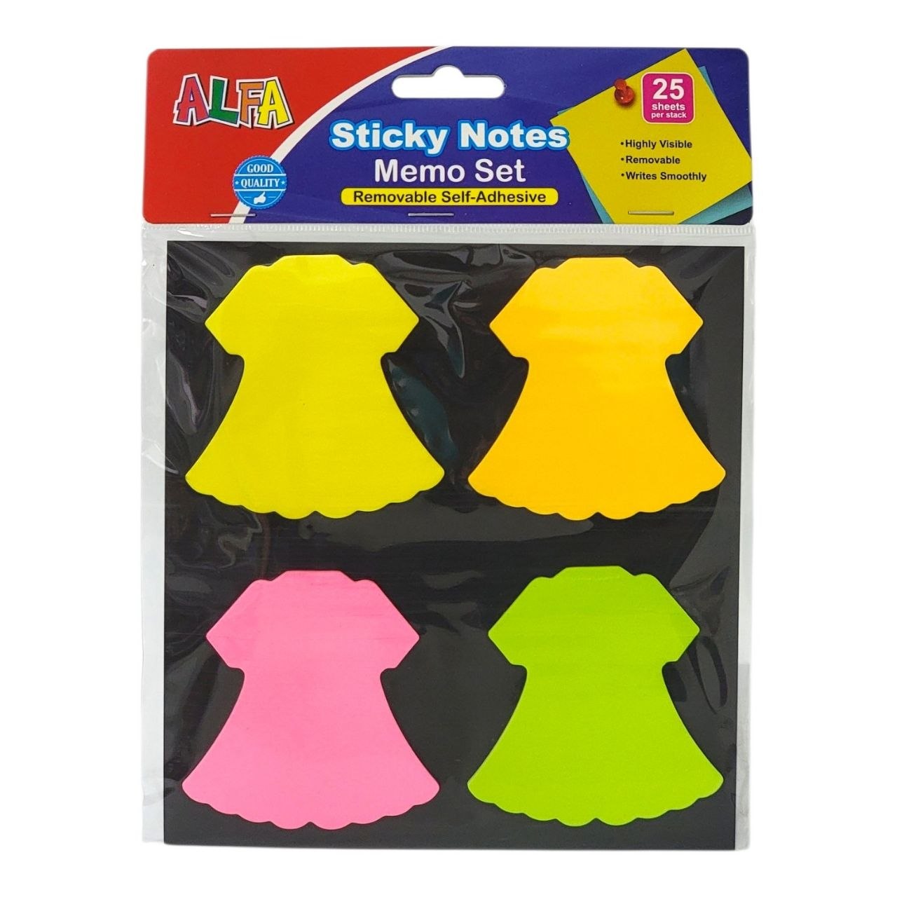 NOTAS ADHESIVAS DE MEMORANDUM DE COLORES NEON ALFA 100UND