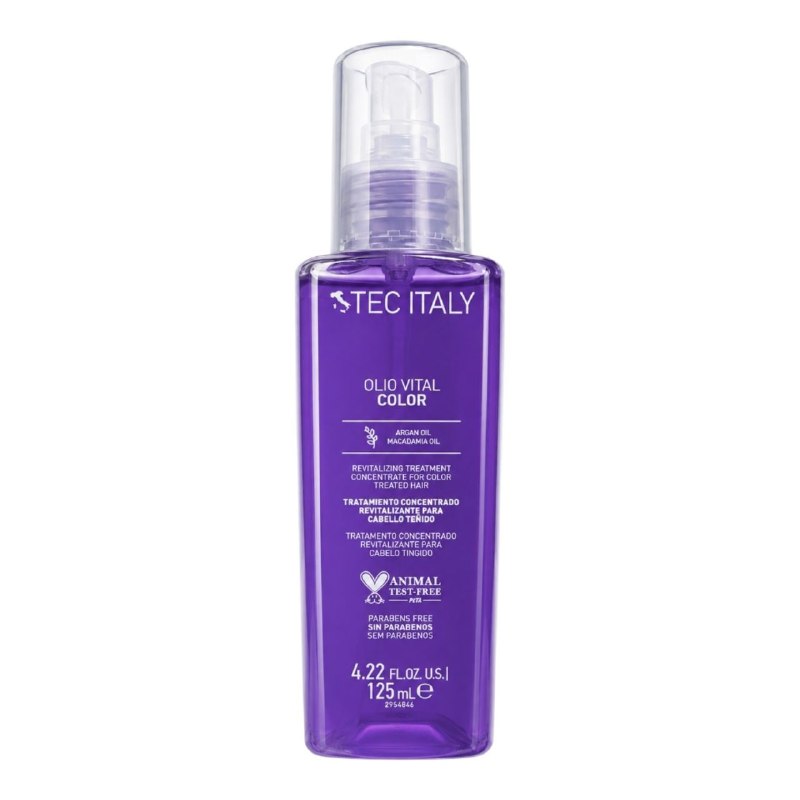 ACEITE CAPILAR CONCENTRADO PARA CABELLO TEÑIDO REVITALIZANTE, PROTECTOR DE COLOR Y RESTAURADOR DE BRILLO CON ACEITE DE ARGAN TEC ITALY 125ML
