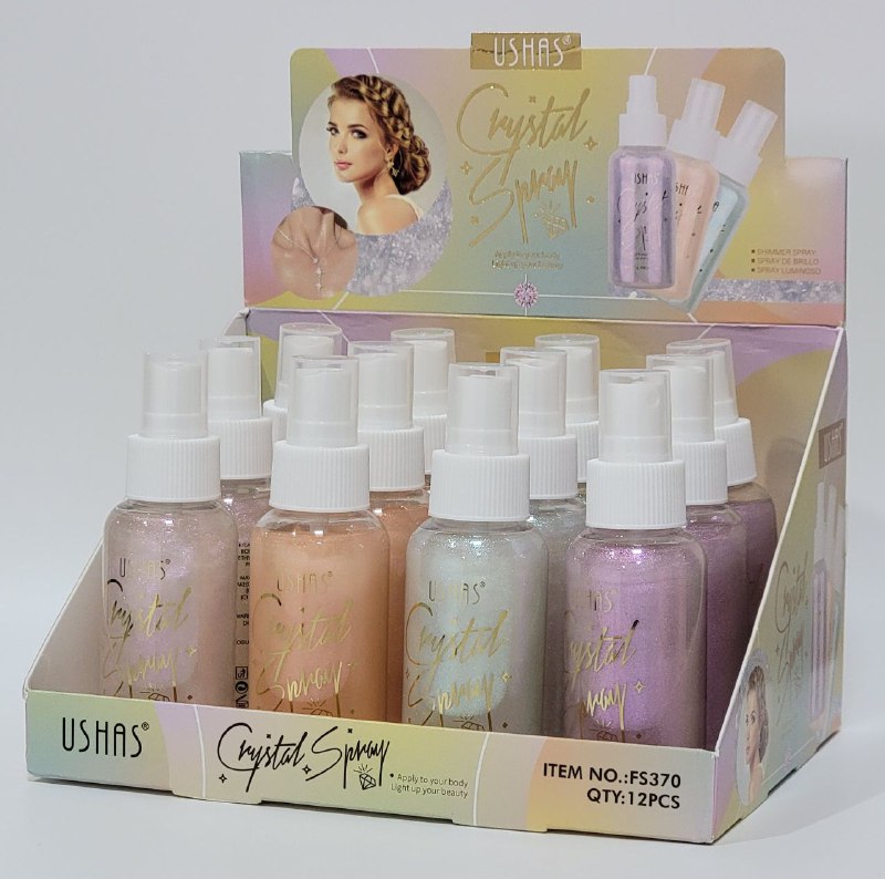 ILUMINADOR EN SPRAY SE APLICA EN CARA Y CUERPO USHAS CRYSTAL 76G