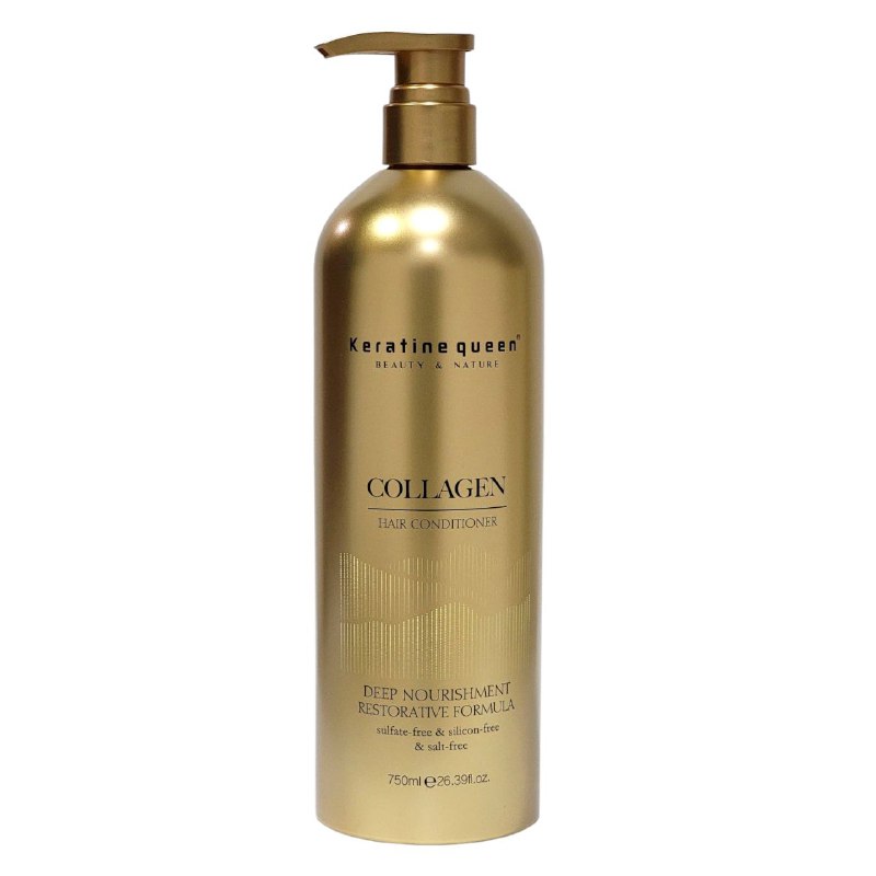 ACONDICIONADOR PARA EL CABELLO DE COLAGENO, HIDRATANTE PREVIENE LA CAIDA, MANTIENE EL COLOR ORIGINAL, REPARA LAS PUNTAS ABIERTAS KERATINE QUEEN 750ML