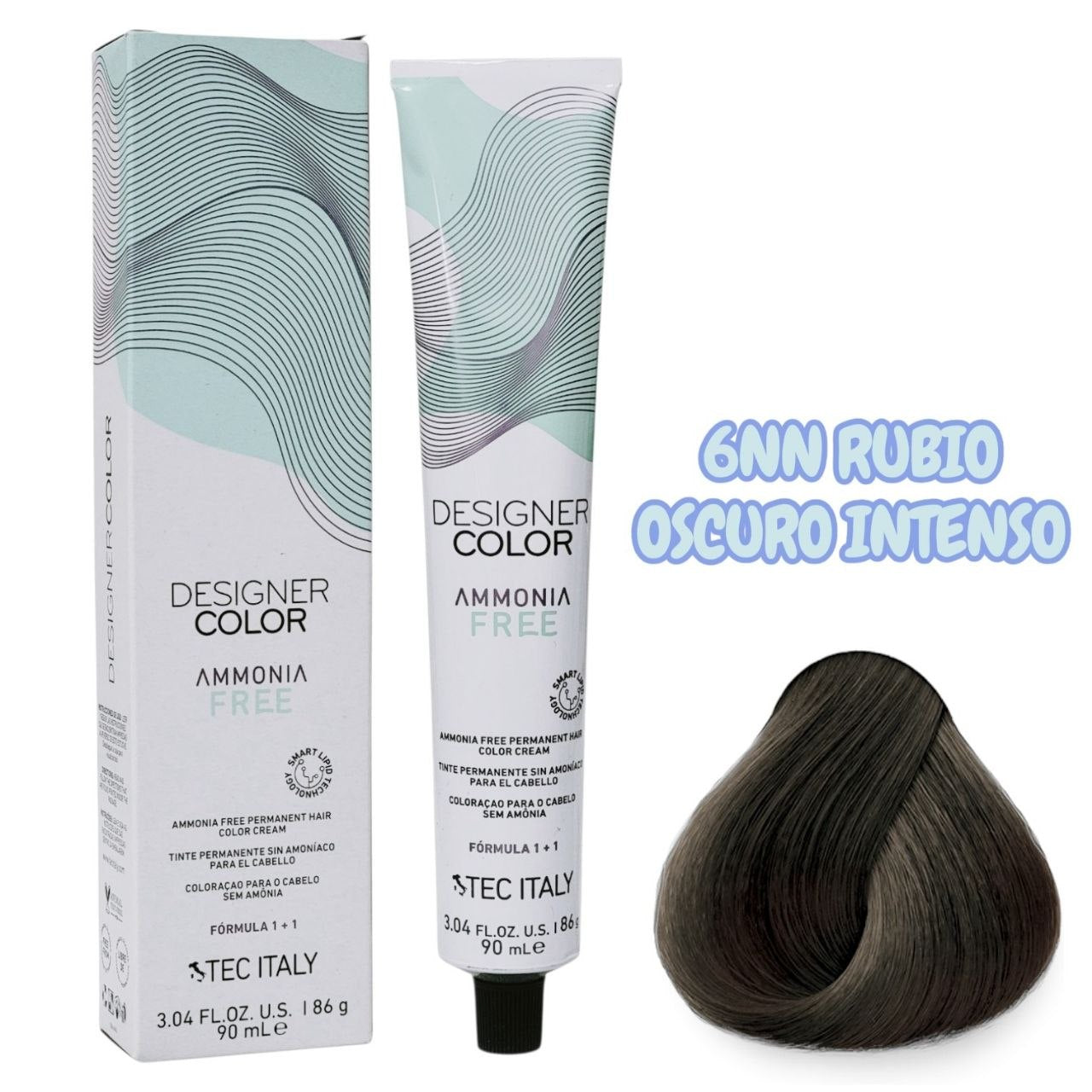 TINTE PERMANENTE CUIDA TU CABELLO Y OFRECE RESULTADOS TONO 6NN RUBIO OSCURO INTENSO CONT. 90ML 1+1 TEC ITALY 90ML