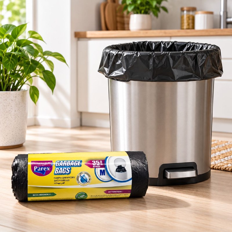 BOLSAS DE BASURA RESISTENTES TAMAÑO M PAREX 35UND