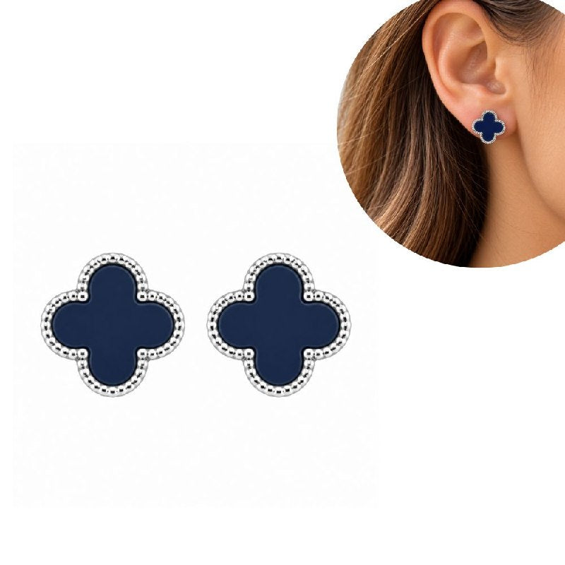 ARITOS DE ENCHAPE PARA DAMA CON DISEÑO DE FLOR 1CM (DUPE DE VAN CLEEF)