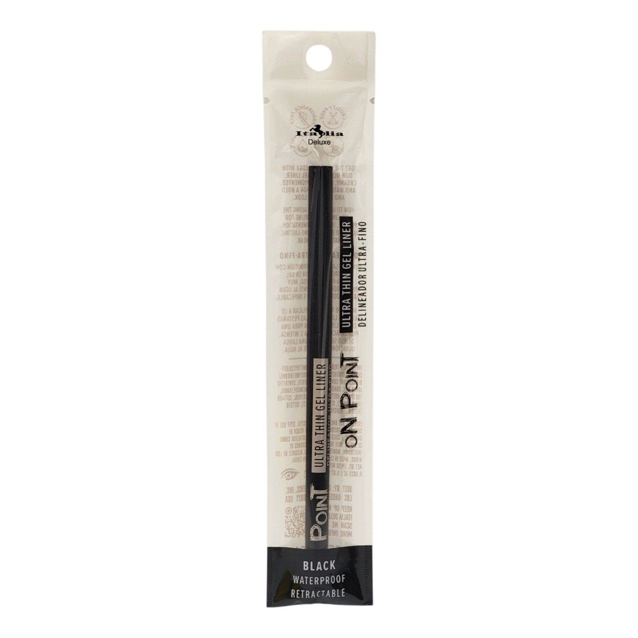 DELINEADOR DE OJOS LIQUIDO ULTRA FINO COLOR NEGRO RESISTENTE AL AGUA ITALIA DELUXE