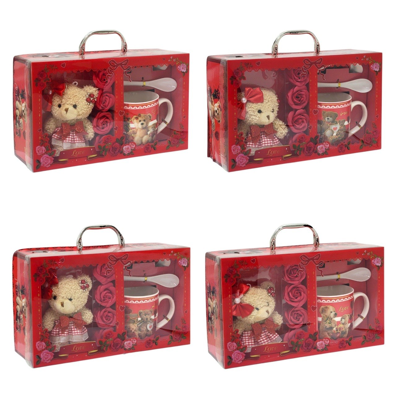 SET DE TAZA DE REGALO DE DIA DE LA MADRE CON OSO DE PELUCHE 4PCS BENELI HOME