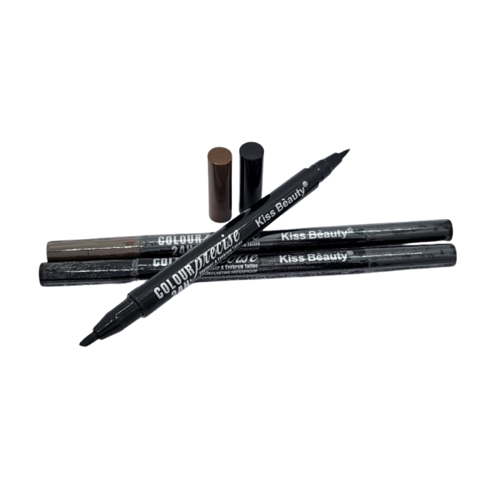 DELINEADOR LAPIZ 2 EN 1 DUPE RIMMEL DELINEADOR DE OJOS Y TATUAJE DE CEJAS KISS BEAUTY