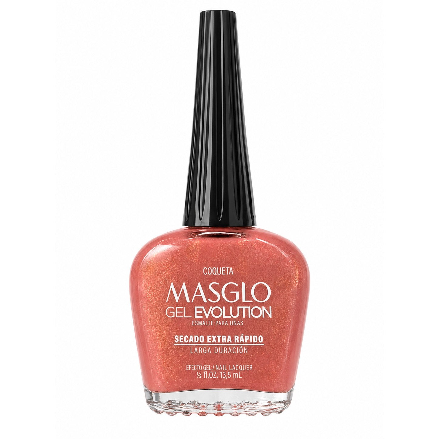 ESMALTE DE UÑAS CON EFECTO GEL DE SECADO EXTRA RÁPIDO MASGLO GEL EVOLUTION PASO 2 "ESTILO COQUETA" 13.5 ML