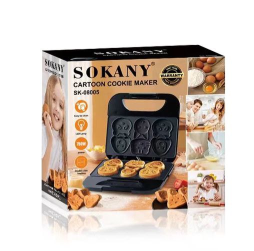 MAQUINA ELECTRICA PARA HACER GALLETAS EN FORMA DE ANIMALES SK-08005 SOKANY 23X23CM