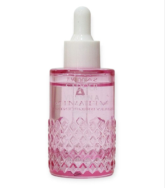 SUERO FACIAL VITAMINA A, ILUMINADOR CON VITAMINAS DE EXTRACTO ORGANICO DE ARANDANO, CALMANTE, NUTRITIVO Y REFRESCANTE DE FACIAL ABSORCION, HIDRATACION SUAVE SADOER 40ML