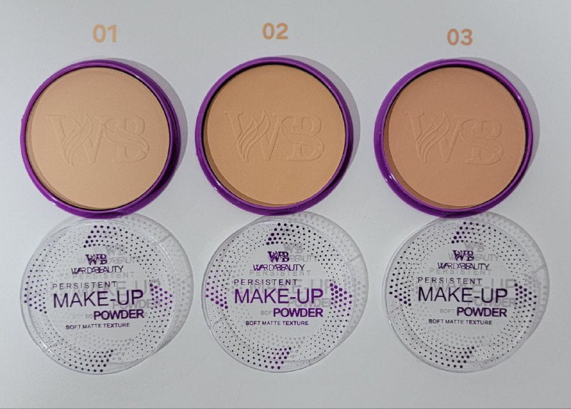 POLVO COMPACTO PERSISTENTE DE TEXTURA SUAVE MATE 3 TONOS WARDABEAUTY (DUPE DE MAYBELLINE)
