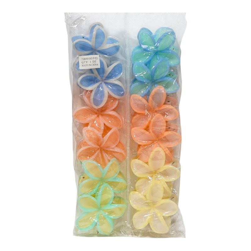 GANCHO PARA EL CABELLO DE FLOR HAWAIANA, PINZAS DE SUJECION FUERTE, ACCESORIO PARA EL CABELLO PAQUETE DE 12UND, MEDIDA 7CM