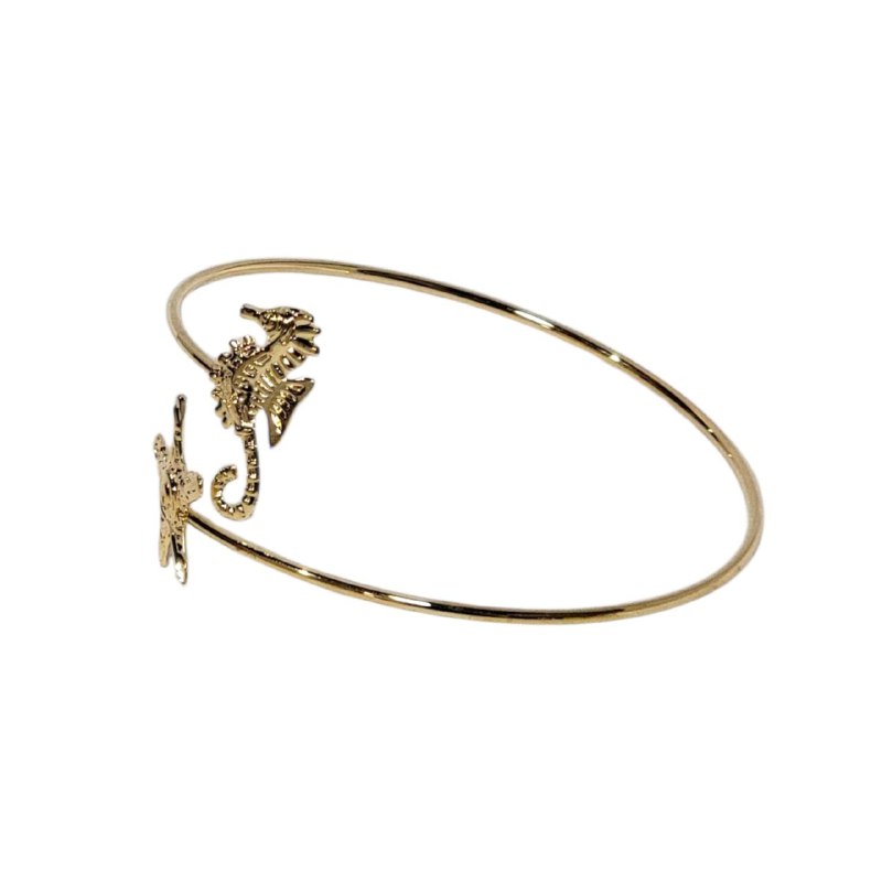 BRAZALETE PARA BRAZO SUPERIOR AJUSTABLE DE ACERO FORMA ESTRELLA Y CABALLO DE MAR