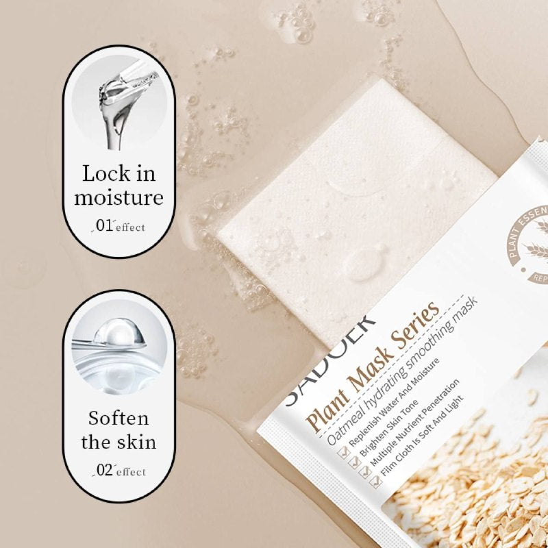 MASCARILLA FACIAL DE TELA HIDRATANTE Y SUAVE DE AVENA SADOER 25G