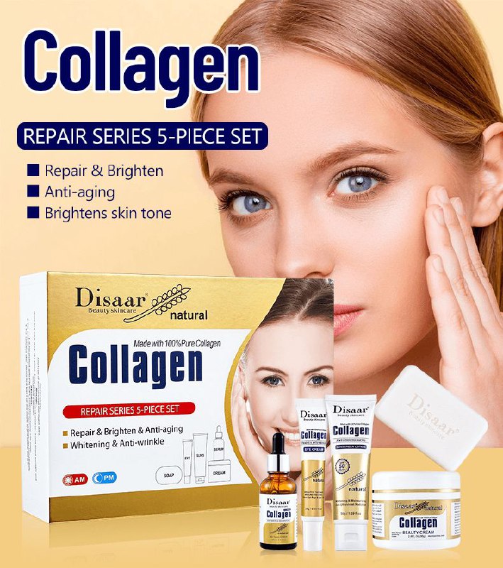 SET DE CUIDADO FACIAL DE REPARACION Y BLANQUEAMIENTO 5PCS DISAAR