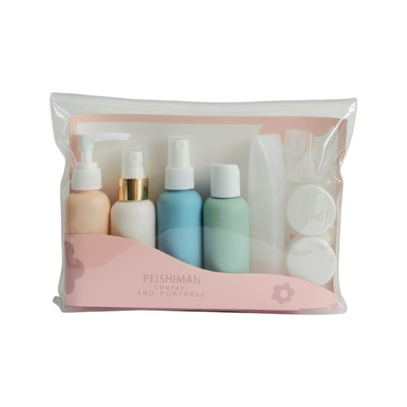 SET PARA VIAJAR VACIAS, EFICIENCIA DE ALMACENAMIENTO COMODO DE 9 PIEZAS, PARA LIQUIDOS Y CREMAS PARA VIAJES PEISHMAN