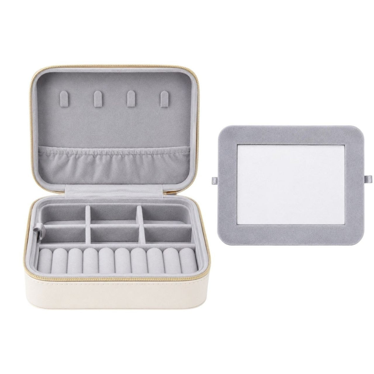 ORGANIZADOR DE JOYAS COMPACTO CON ESPEJO 14.4X28CM