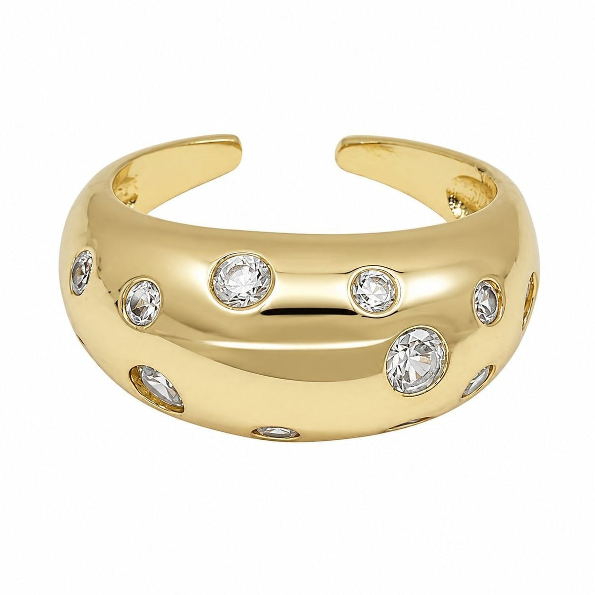 ANILLO DE ENCHAPE PARA DAMA CON CIRCONES INCRUSTADOS TALLA 8
