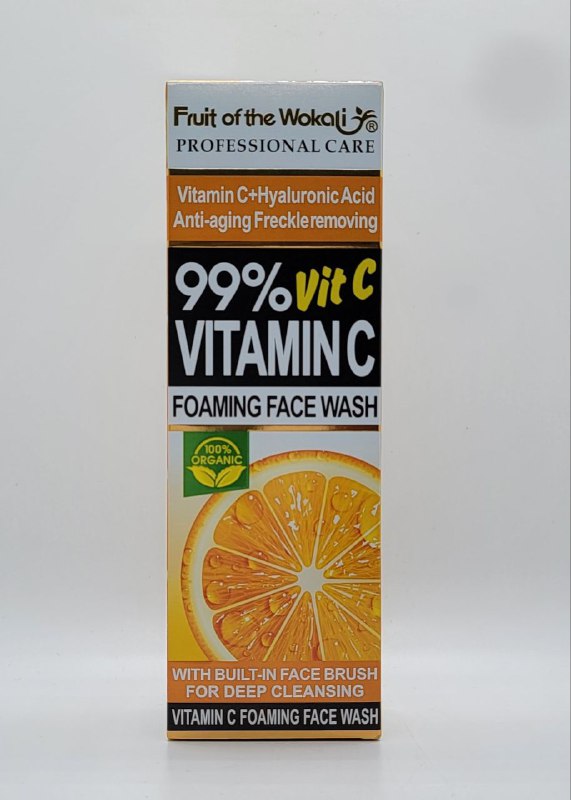 LIMPIADOR DE ESPUMA PARA LAVADO FACIAL CON VITAMINA C Y ACIDO HIALURONICO FRUIT OF THE WOKALI 150ML