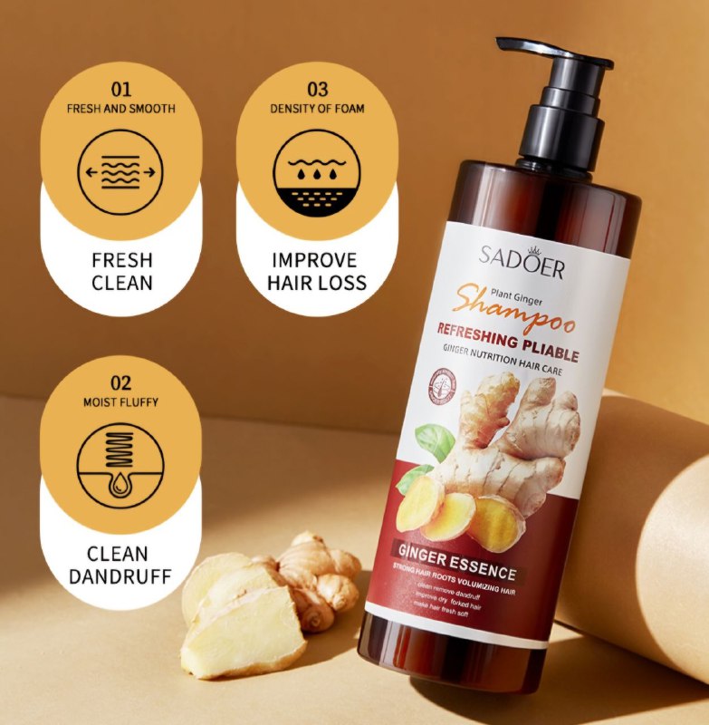 SHAMPOO PARA EL CABELLO CON EXTRACTO DE JENGIBRE SADOER 500ML