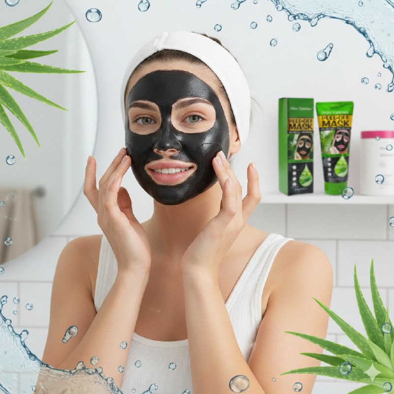 MASCARILLA FACIAL NEGRA CON GEL DE ALOE VERA PARA PUNTOS NEGROS Y CONTROL DE GRASA MISS VANESSA 100G