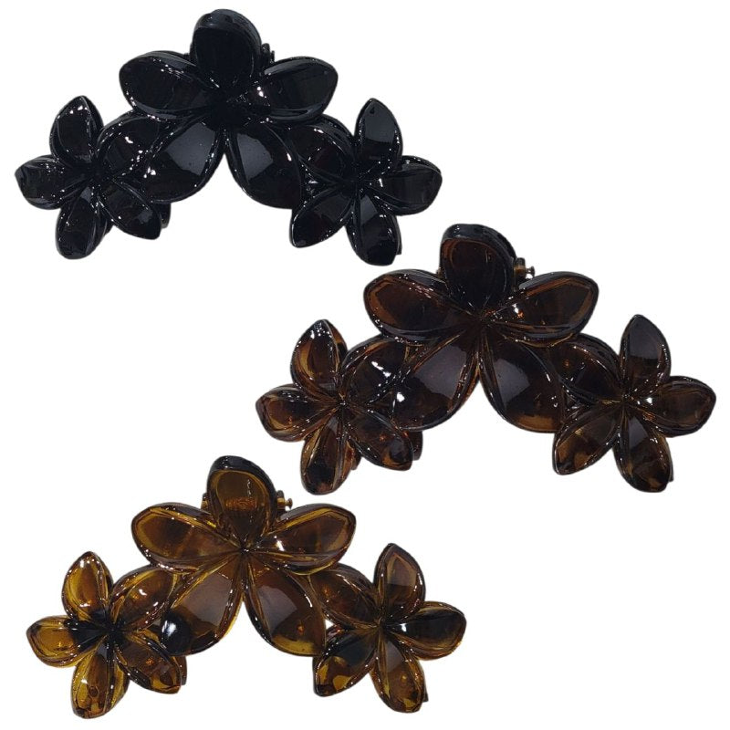 GANCHO PARA EL CABELLO DE DISEÑO DE TRIPLE FLOR, PINZAS DE SUJECION FUERTE, ACCESORIO PARA EL CABELLO PAQUETE DE 12UND 12X4CM