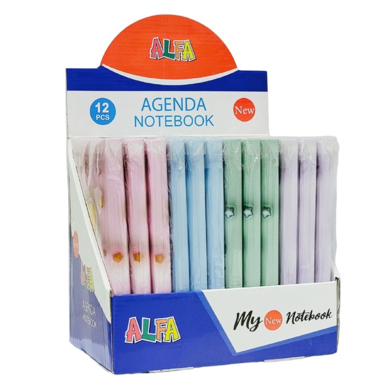 CUADERNO AGENDA DE NOTAS PREMIUM DE TAPA DURA ELEGANTE Y BONITOS DISEÑOS ALFA 14X21CM