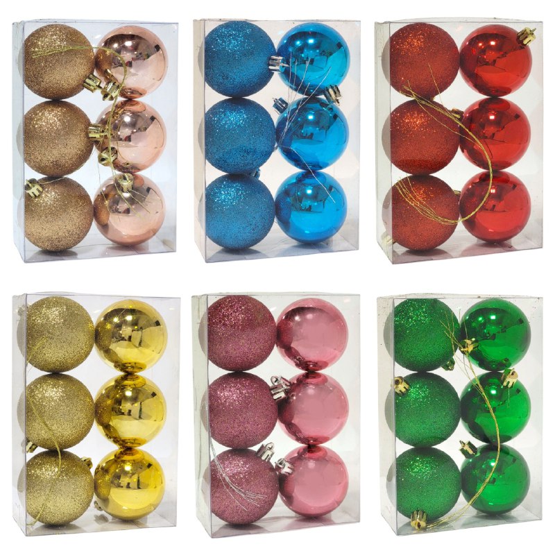 DECORACION ADORNO NAVIDEÑO PAQUETE DE 6 BOLAS DECORATIVAS, 6 CM 37X60X71 IDEALES PARA DARLE UN TOQUE UNICO A TU ARBOL DE NAVIDAD