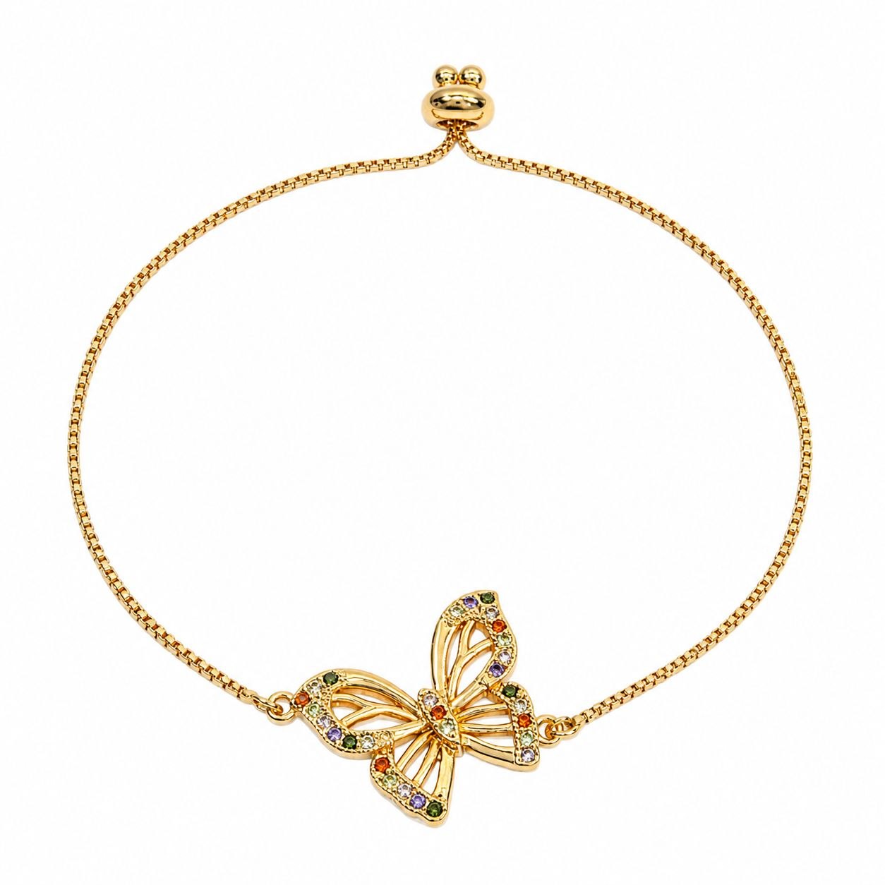 PULSERA DE ENCHAPE PARA DAMA CON DISEÑO DE MARIPOSA