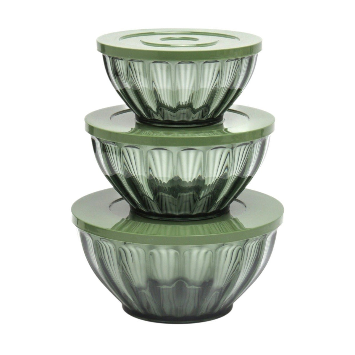 SET DE TAZONES ENSALADERAS CON TAPA HERMETICA DE PLASTICO DE ALTA RESISTENCIA 3PCS WINDROSE