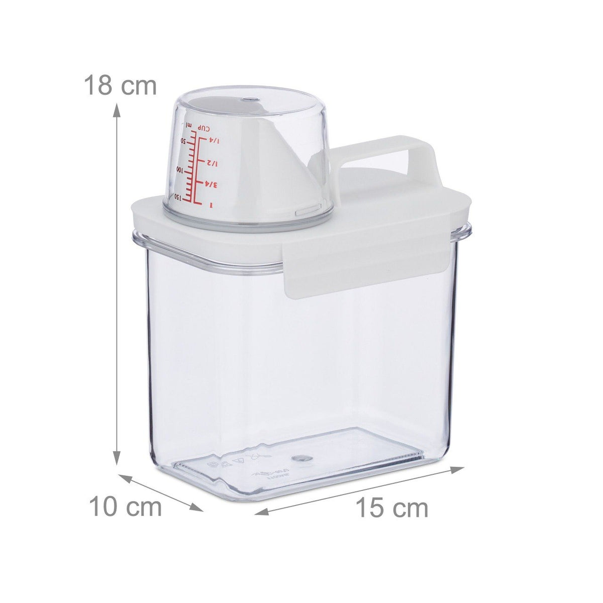 RECIPIENTE DE ALMACENAMIENTO PARA ALIMENTOS HERMETICO CON VASO MEDIDOR WINDROSE 1.1L 18X10X15CM