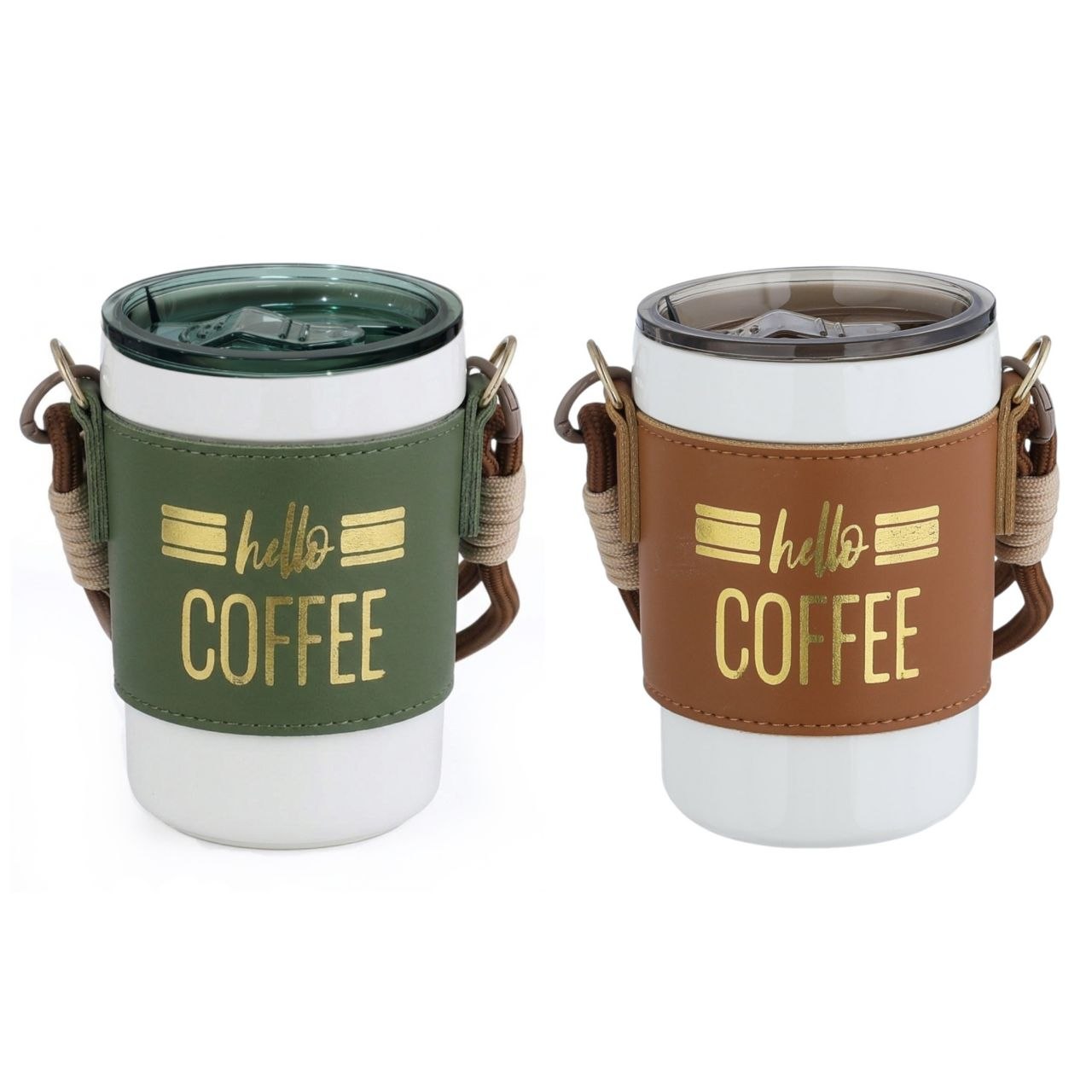 TAZA DE VIAJE DE PORCELANA CON FUNDA PROTECTORA TERMICA ESTILO URBANO LIFE ART 420ML